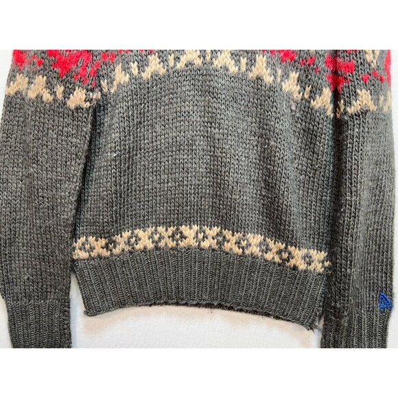 American Eagle Outfitters Mens Pullover Sweater Large Gray Knit Holiday Winter - Picture 4 of 10